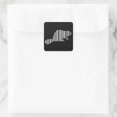 BEAVER BAR CODE Dierlijke streepjescode Patroonont Vierkante Sticker (Tas)