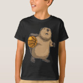 Beaver Basketbalspeler Basketbal T-shirt (Voorkant)