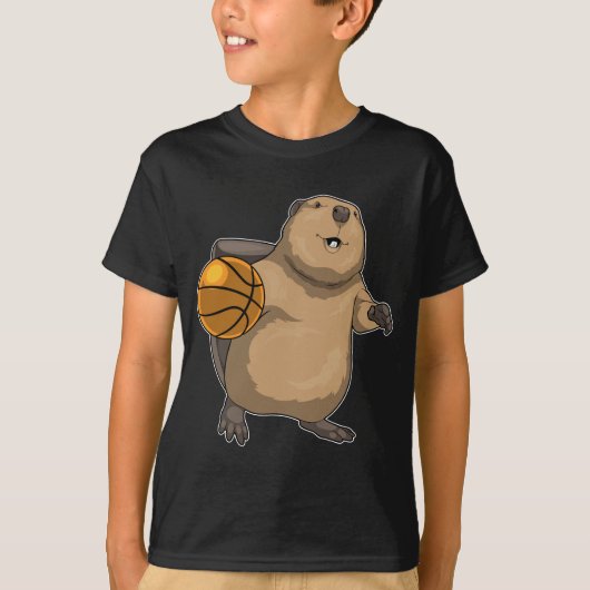 Beaver Basketbalspeler Basketbal T-shirt (Voorkant)