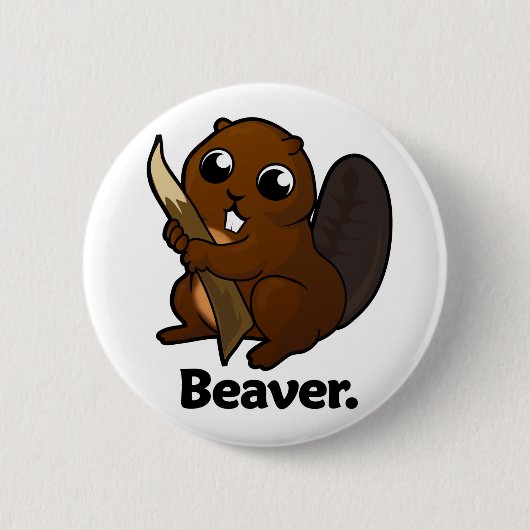 Beaver Beaver. Ronde Button 5,7 Cm (Voorkant)