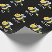 Beaver bee pun Dark BG Cadeaupapier (Hoek)
