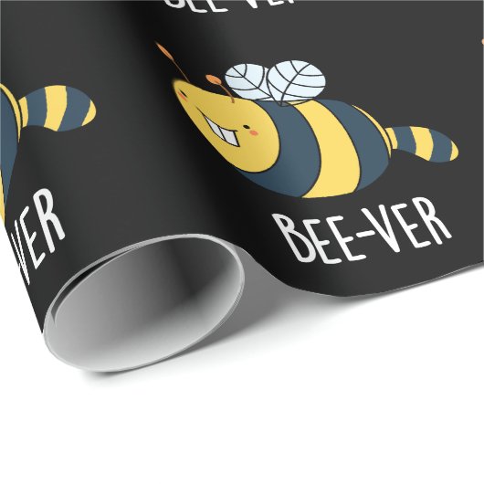 Beaver bee pun Dark BG Cadeaupapier (Rol Hoek)