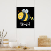 Beaver bee pun Dark BG Poster (Keuken)