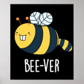 Beaver bee pun Dark BG Poster (Voorkant)