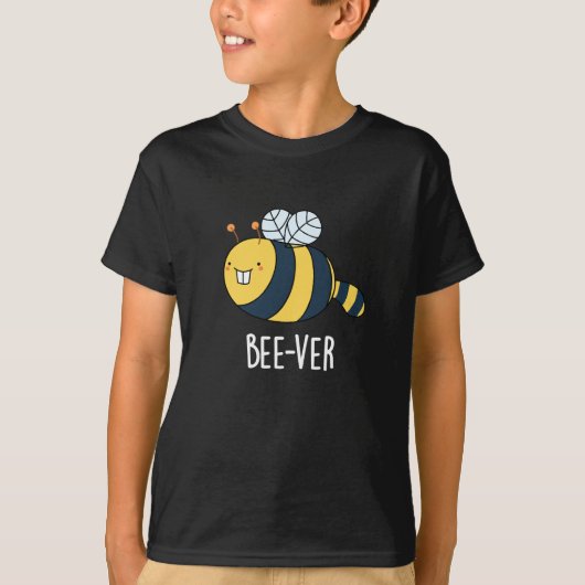 Beaver bee pun Dark BG T-shirt (Voorkant)