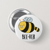 Beaver bee pun ronde button 5,7 cm (Voorkant /achterkant)