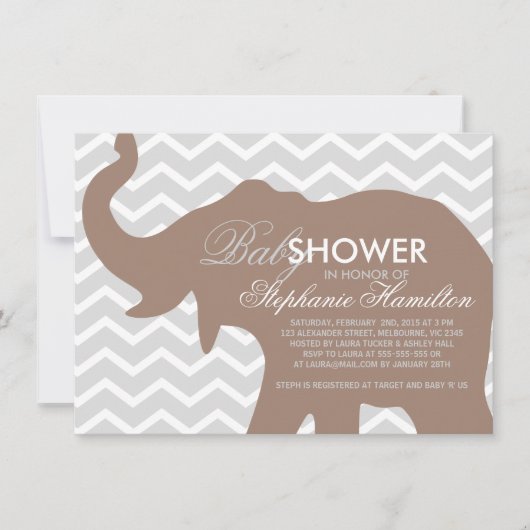 Beaver big elephant baby shower kaart (Voorkant)
