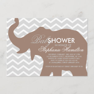 Beaver big elephant baby shower kaart