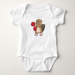 Beaver bij Boxing met Boxing-handschoenen Romper