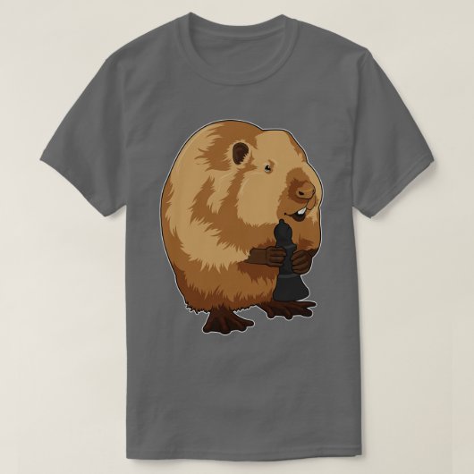 Beaver bij Chess met Chess Bishop T-shirt (Design voorkant)