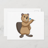 Beaver bij Darts met Dart Briefkaart (Voorkant / Achterkant)