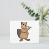 Beaver bij Darts met Pijl Briefkaart (Staand voorkant)