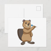 Beaver bij Darts met Pijl Briefkaart (Voorkant / Achterkant)