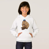 Beaver bij honkbal met honkbal (Voorkant volledig)