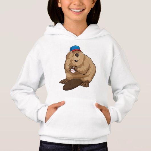 Beaver bij honkbal met honkbal (Voorkant)