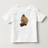 Beaver bij honkbal met honkbal kinder shirts (Voorkant)