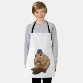 Beaver bij honkbal met honkbal schort (Gedragen)