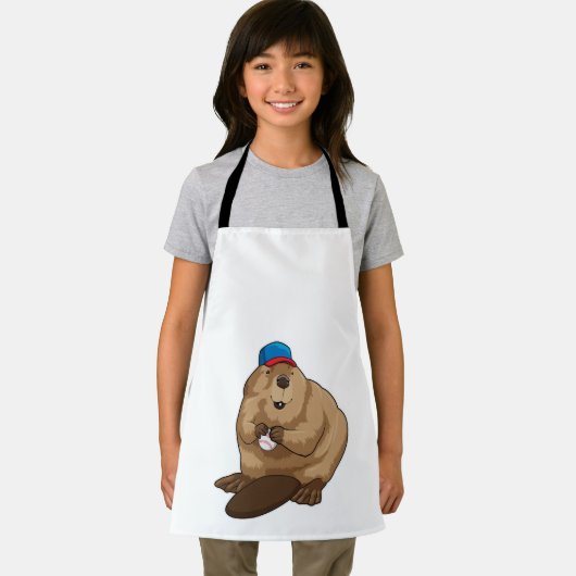 Beaver bij honkbal met honkbal schort (Insitu)