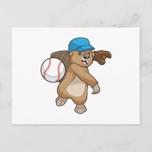 Beaver bij honkbalsport met Pet Briefkaart