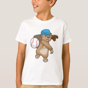 Beaver bij honkbalsport met Pet T-shirt