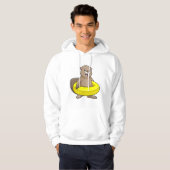 Beaver bij Zwemmen met Zwemring Hoodie (Voorkant volledig)
