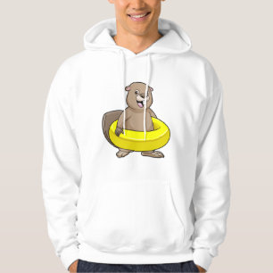 Beaver bij Zwemmen met Zwemring Hoodie