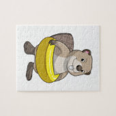 Beaver bij Zwemmen met Zwemring Legpuzzel (Horizontaal)