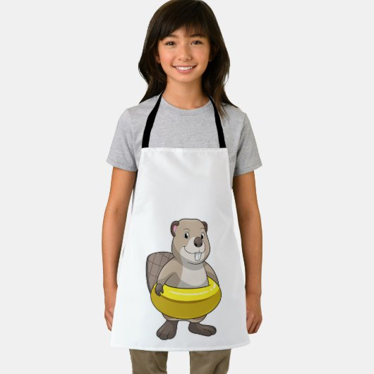 Beaver bij Zwemmen met Zwemring Schort (Insitu)