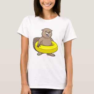 Beaver bij Zwemmen met Zwemring T-shirt