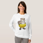 Beaver bij Zwemmen met Zwemring T-shirt (Voorkant volledig)