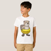 Beaver bij Zwemmen met Zwemring T-shirt (Voorkant volledig)