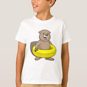 Beaver bij Zwemmen met Zwemring T-shirt