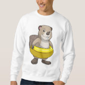 Beaver bij Zwemmen met Zwemring Trui (Voorkant)
