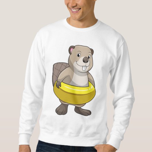 Beaver bij Zwemmen met Zwemring Trui (Voorkant)