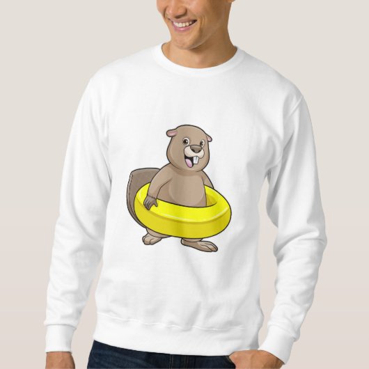 Beaver bij Zwemmen met Zwemring Trui (Voorkant)