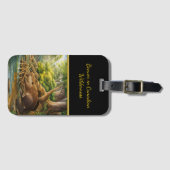 Beaver bouwt door de stroom bagagelabel (Voorkant (horizontaal))