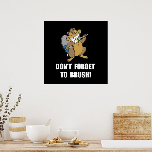 Beaver Brush Poster (Keuken)