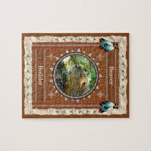 Beaver - Builder - Jigzaag Puzzle w/ Gift Box Legpuzzel (Horizontaal)