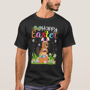 Beaver Bunny Egg Hunting Beaver Happy Paast 2 T-shirt