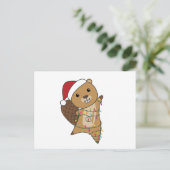 Beaver Cheerful Christmas Winter Animals Beavers Briefkaart (Staand voorkant)