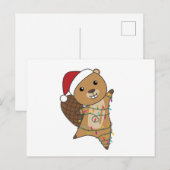 Beaver Cheerful Christmas Winter Animals Beavers Briefkaart (Voorkant / Achterkant)