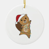 Beaver Cheerful Christmas Winter Animals Beavers Keramisch Ornament (Voorkant)