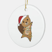 Beaver Cheerful Christmas Winter Animals Beavers Keramisch Ornament (Links)