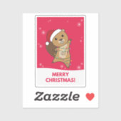 Beaver Cheerful Winter Animals Beavers S Sticker (Vel)