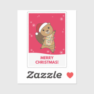 Beaver Cheerful Winter Animals Beavers S Sticker