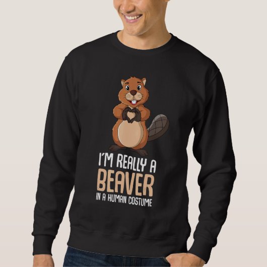Beaver Costume Ik ben echt een Kinder beestvrouw Trui (Voorkant)