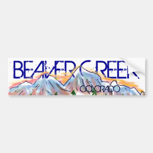 Beaver Creek Colorado artistieke bergsticker Bumpersticker (Voorkant)