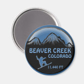Beaver Creek Colorado blauwe snowboard kunstmagnee Magneet (Voorkant / Achterkant)