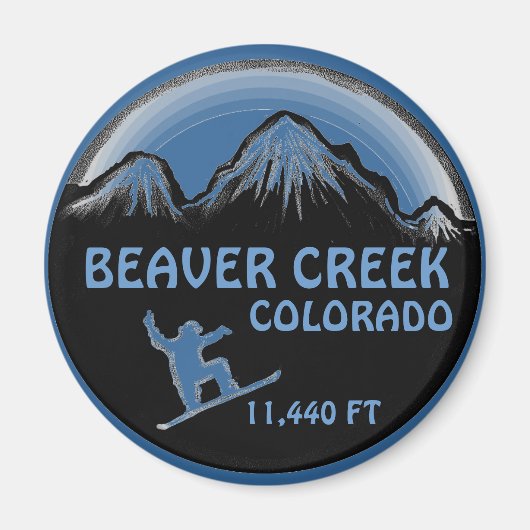 Beaver Creek Colorado blauwe snowboard kunstmagnee Magneet (Voorkant)