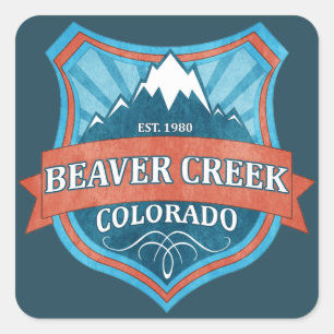 Beaver Creek Colorado blauwgroen grunge schild sti Vierkante Sticker